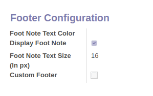 Footer Configuration