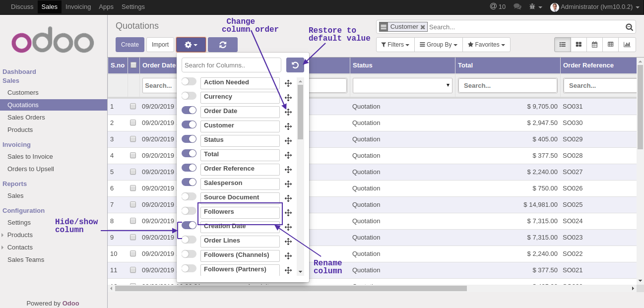 Dynamic List Setting