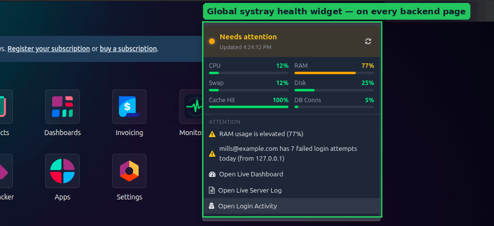 SysVitals Systray Health Widget