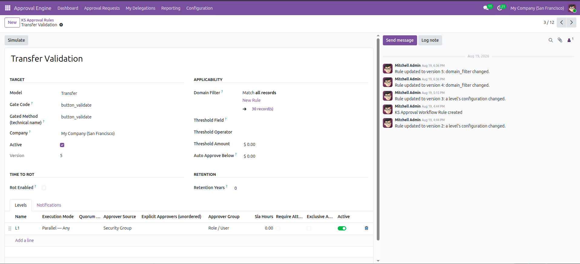 No-code approval rule builder